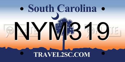NYM319 South Carolina License Plate