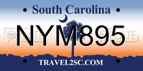 NYM895 South Carolina License Plate