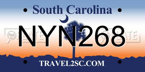 NYN268 South Carolina License Plate