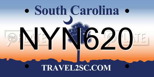 NYN620 South Carolina License Plate