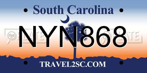 NYN868 South Carolina License Plate