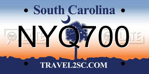 NYQ700 South Carolina License Plate