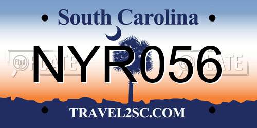 NYR056 South Carolina License Plate