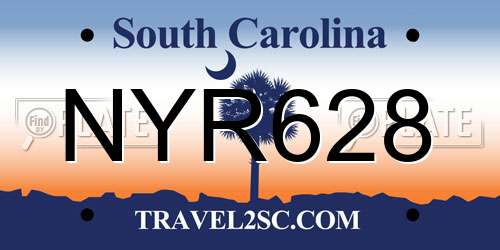 NYR628 South Carolina License Plate
