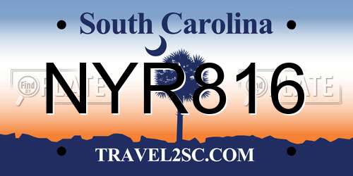 NYR816 South Carolina License Plate