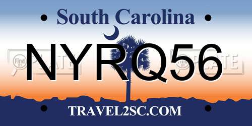 NYRQ56 South Carolina License Plate