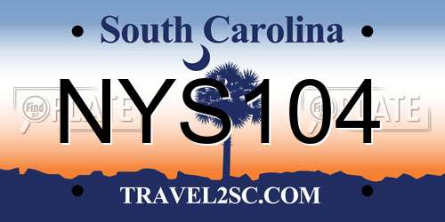 NYS104 South Carolina License Plate