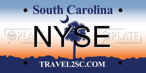 NYSE South Carolina License Plate