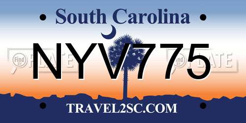 NYV775 South Carolina License Plate