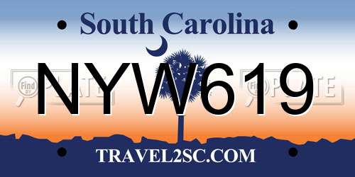 NYW619 South Carolina License Plate