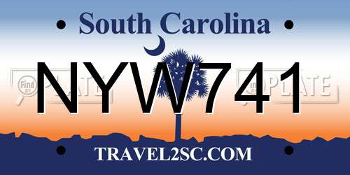 NYW741 South Carolina License Plate