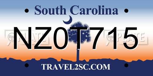 NZ0T715 South Carolina License Plate