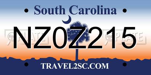 NZ0Z215 South Carolina License Plate