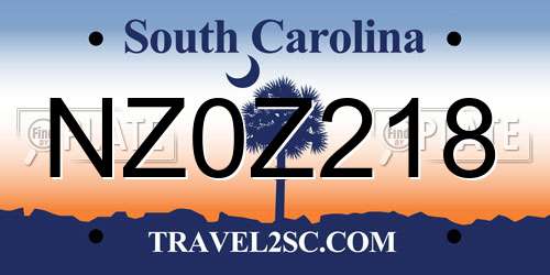NZ0Z218 South Carolina License Plate