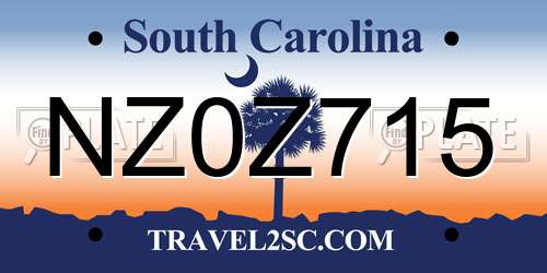 NZ0Z715 South Carolina License Plate