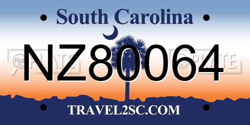 NZ80064 South Carolina License Plate