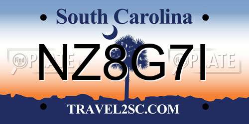 NZ8G7I South Carolina License Plate
