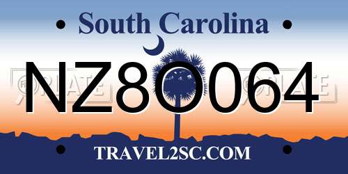 NZ8O064 South Carolina License Plate