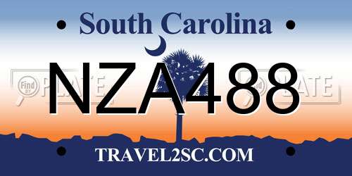 NZA488 South Carolina License Plate