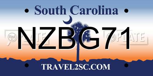 NZBG71 South Carolina License Plate