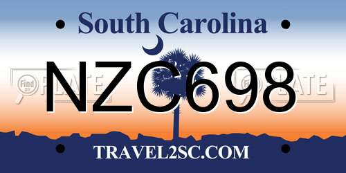 NZC698 South Carolina License Plate
