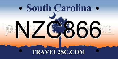NZC866 South Carolina License Plate