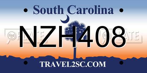 NZH408 South Carolina License Plate
