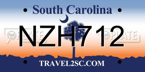 NZH712 South Carolina License Plate