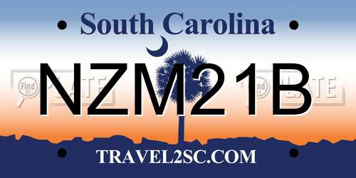 NZM21B South Carolina License Plate