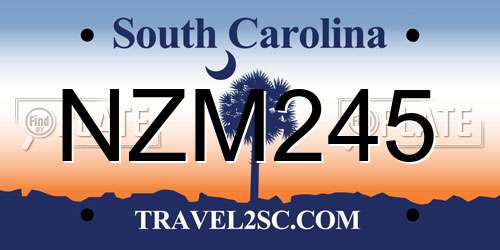 NZM245 South Carolina License Plate