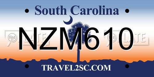 NZM610 South Carolina License Plate