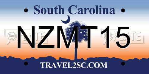NZMT15 South Carolina License Plate
