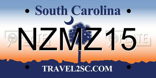 NZMZ15 South Carolina License Plate