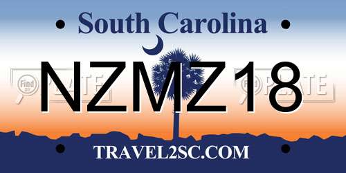 NZMZ18 South Carolina License Plate