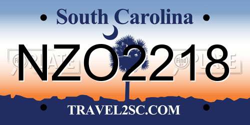 NZO2218 South Carolina License Plate