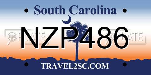 NZP486 South Carolina License Plate