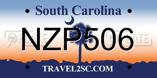 NZP506 South Carolina License Plate