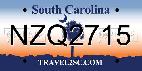 NZQ2715 South Carolina License Plate