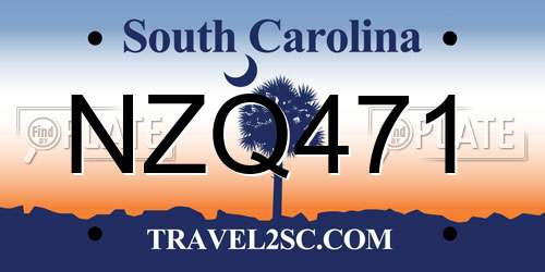NZQ471 South Carolina License Plate