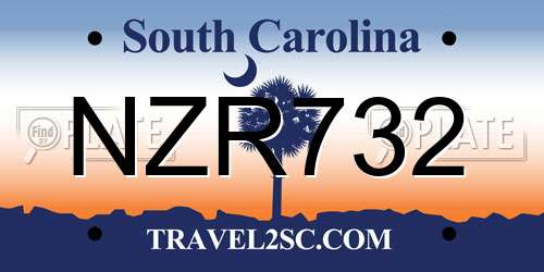 NZR732 South Carolina License Plate