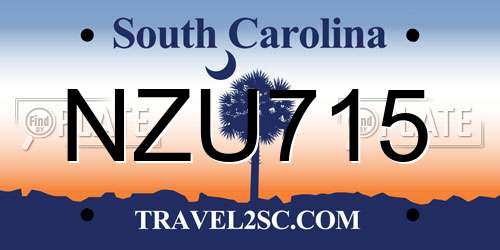 NZU715 South Carolina License Plate