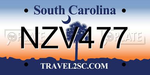 NZV477 South Carolina License Plate