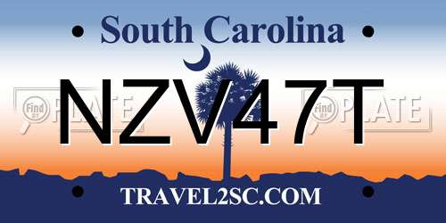 NZV47T South Carolina License Plate