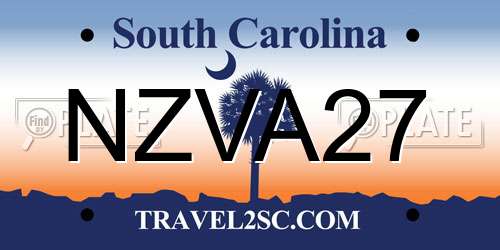 NZVA27 South Carolina License Plate