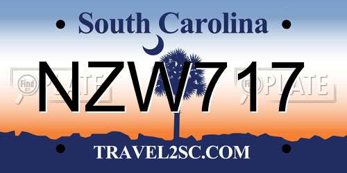 NZW717 South Carolina License Plate