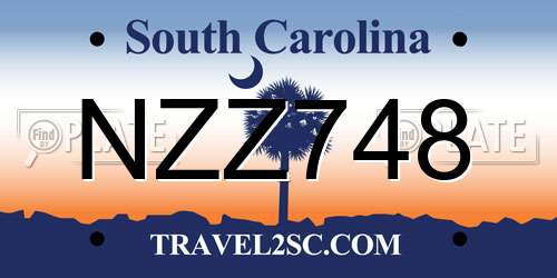 NZZ748 South Carolina License Plate