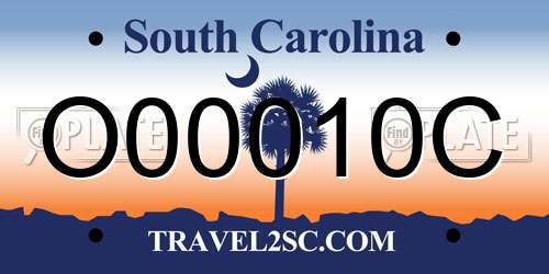 O00010C South Carolina License Plate