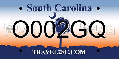 O002GQ South Carolina License Plate