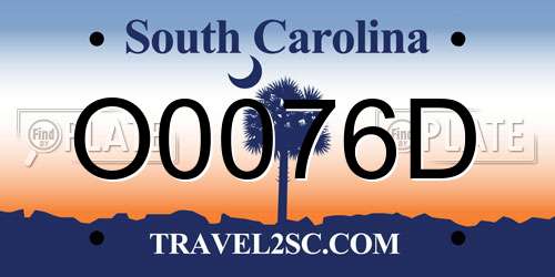 O0076D South Carolina License Plate