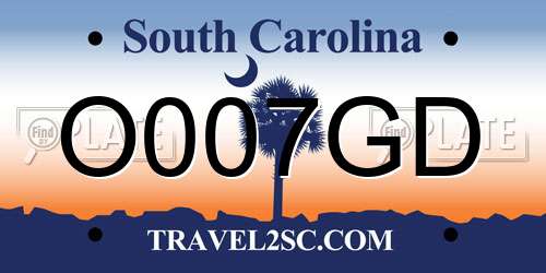 O007GD South Carolina License Plate